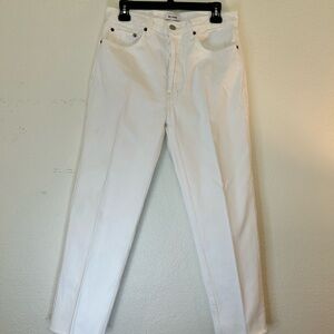 Re/Done Women's Straight Leg Jeans in White